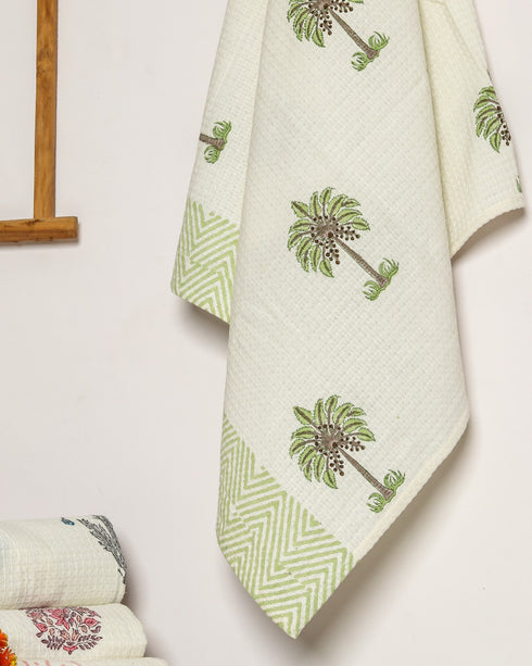 Buta Print Waffle Cotton Towel (TWL20)